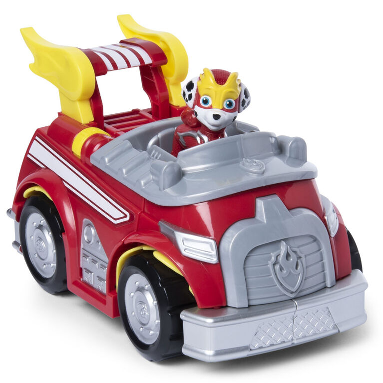 PAW Patrol, Mighty Pups Super PAWs, Camion de pompier Powered Up transformable de Marcus