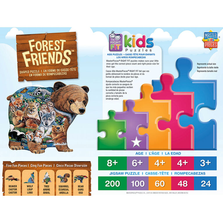 Shaped Forest Friends Right Fit - 100 Piece Kids Puzzle By Jenny Newland
