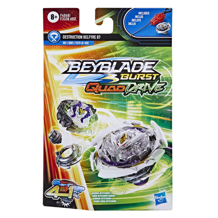 Beyblade Burst QuadDrive, Starter Pack avec toupie Destruction Belfyre B7