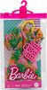 Barbie Fashion Pack of Doll Clothes, Tropical Dress with Off-Shoulder Design, Puffy Sleeves, Yellow Headband and Pink Purse