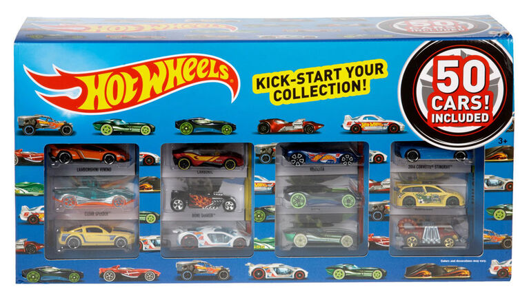 Hot Wheels - Coffret de 50 véhicules - Les styles peuvent varier