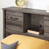 Ulysses Twin Bookcase Headboard with Doors Fall Oak