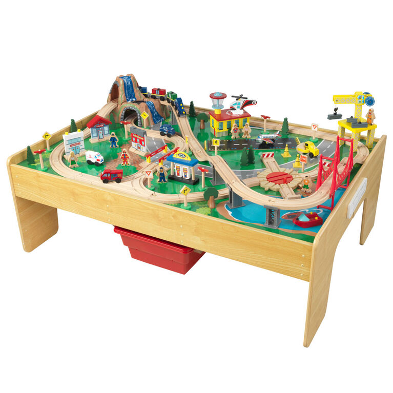Adventure Town Railway Train Set & Table with EZ Kraft Assembly