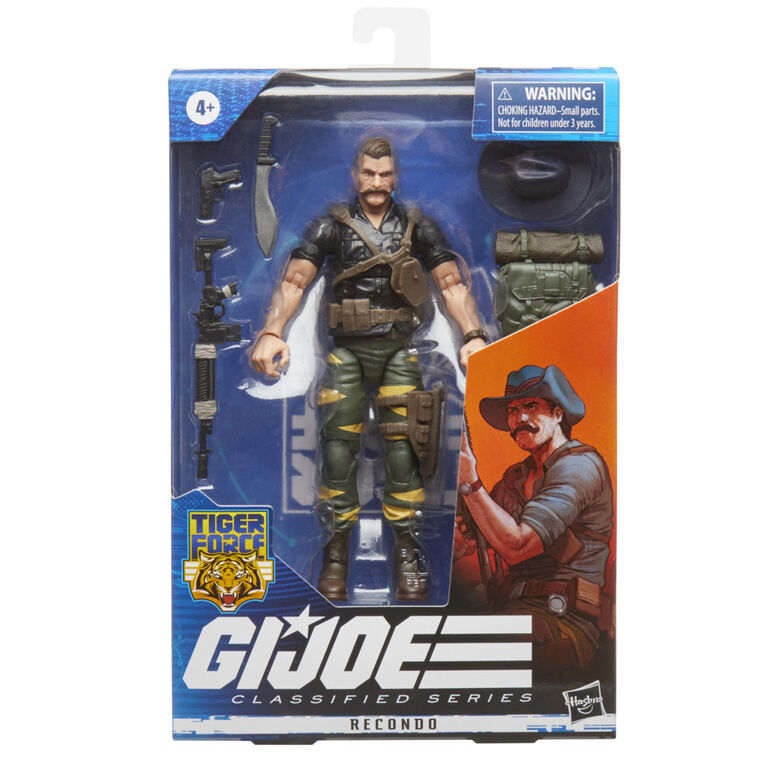 G.I. Joe Classified Series Tiger Force Recondo Action Figure 55 Collectible Toy, Accessories, Custom Package Art