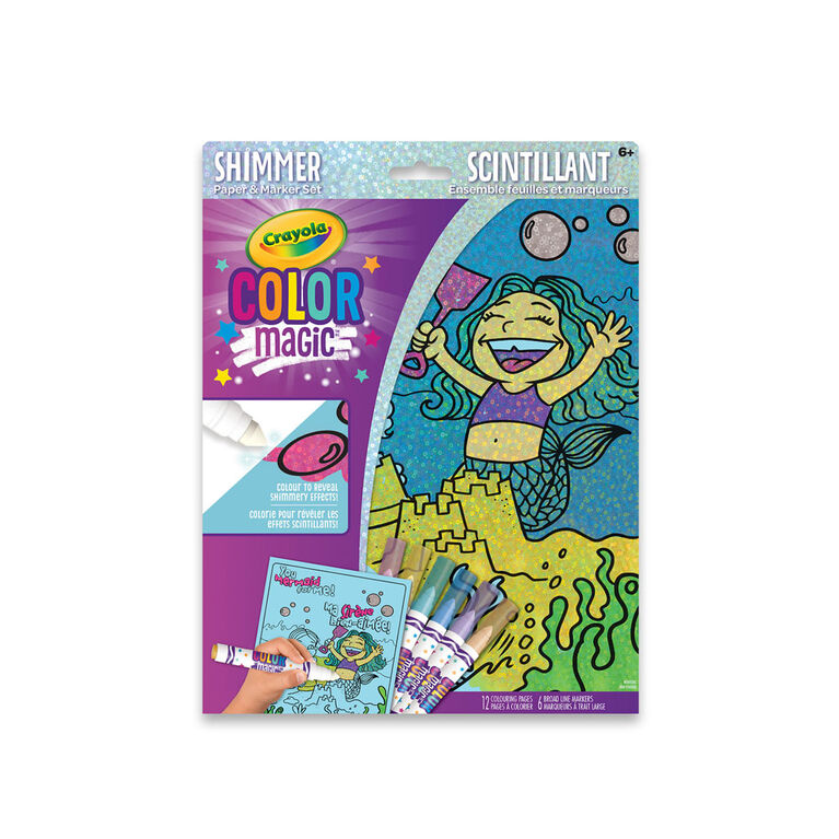 Crayola Color Magic Shimmer Paper & Marker Set, Mermaids