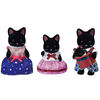 Calico Critters Midnight Cat Family, lot de 4 figurines de poupée à collectionner