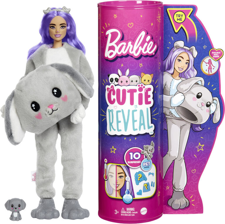Barbie-Poupée Cutie Reveal avec costume de chiot et 10surprises