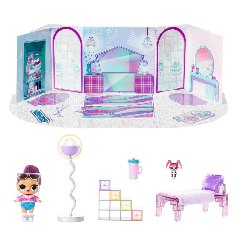Jouet de meubles LOL Surprise Winter ChillMC Hangout SpacesMC avec poupée Bling Queen