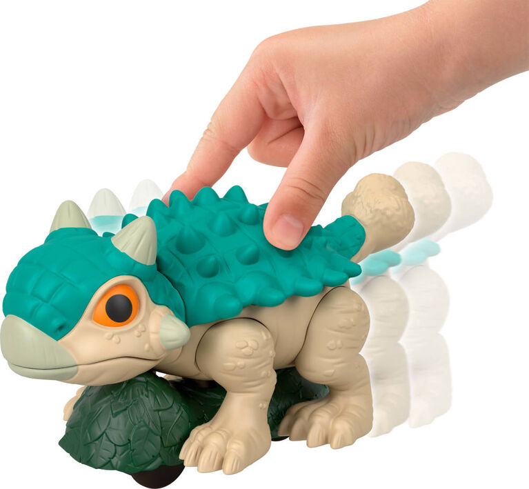 Fisher-Price Imaginext Jurassic World Ankylosaurus Dinosaur Toy with Wheels & Wiggling Motion
