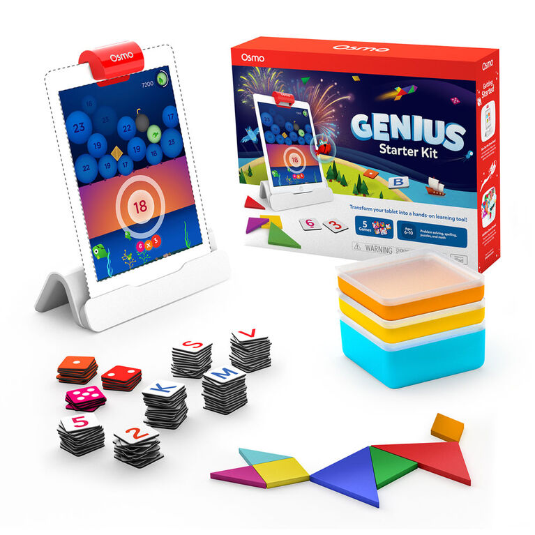 Osmo - Genius Starter Kit pour iPad: 5 jeux éducatifs - Jouet STIM (Base Osmo incluse)