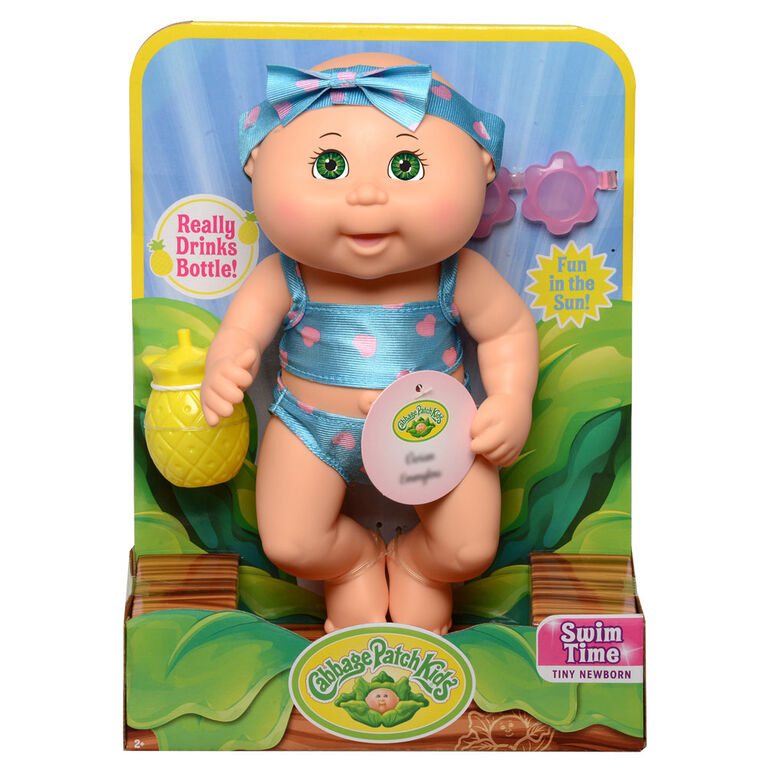 Cabbage Patch Kids Basic Tiny Newborn (Drink 'n Wet Swim Time) - Green Eyes