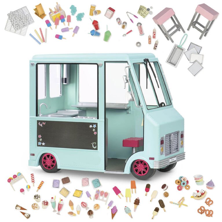 Sweet Stop Ice Cream Truck, Camion de glaces pour poupées - bleu - Notre exclusivité