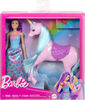 Barbie-Coffret poupée et licorne-avec selle, brosse et accessoires
