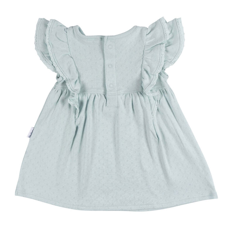 Gerber Childrenswear - 2-Piece Dress + Diaper Set Aqua Blue