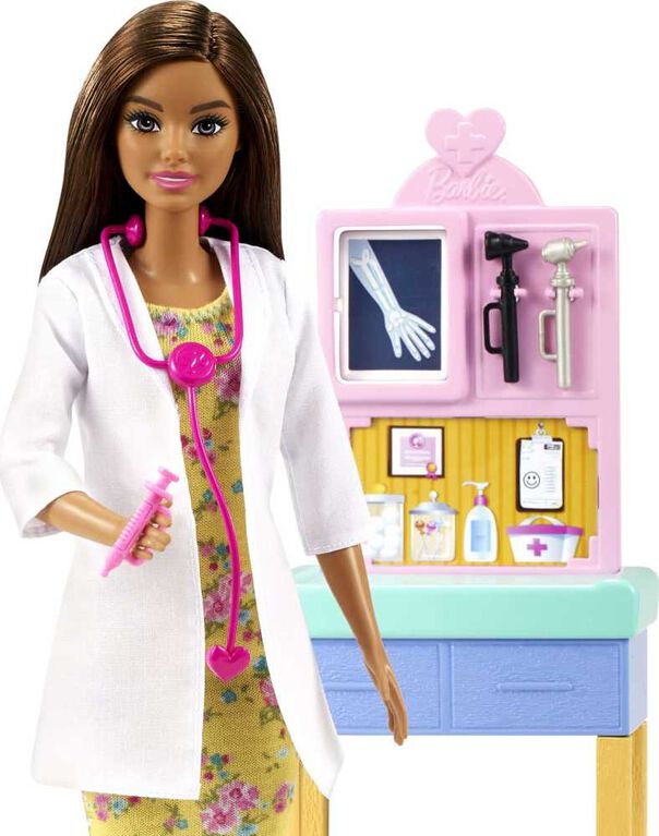 Barbie Pediatrician Playset, Brunette Doll (12-in/30.40-cm)