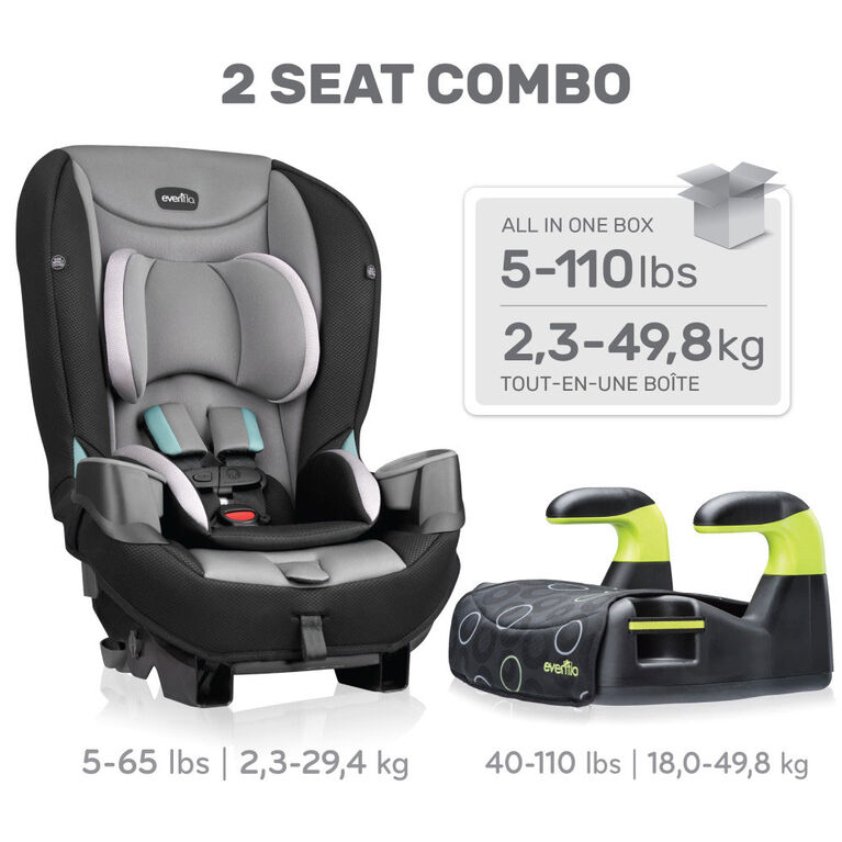 Ensemble combo de 2 sièges Generations + Big Kid Amp Evenflo - Notre exclusivité