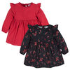 Gerber Childrenswear - 2 Pack Babydoll Dress - Girl - Holly Berries