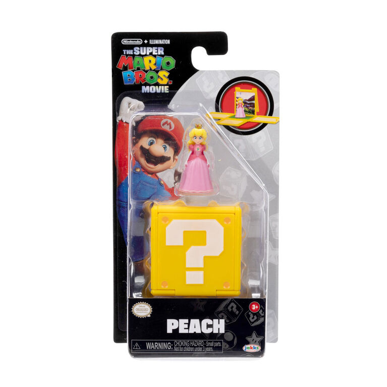 Super Mario Bros Le Film - Figurine miniature 1,25" avec Bloc Point d'interrogation - Princesse Peach