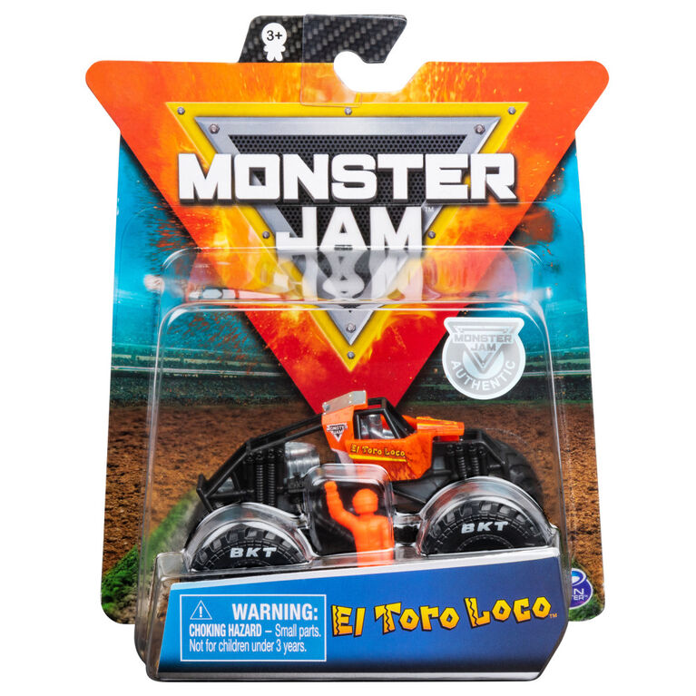 Monster Jam, Official El Toro Loco Monster Truck,Die-Cast Vehicle, Training Trucks Series, 1:64 Scale