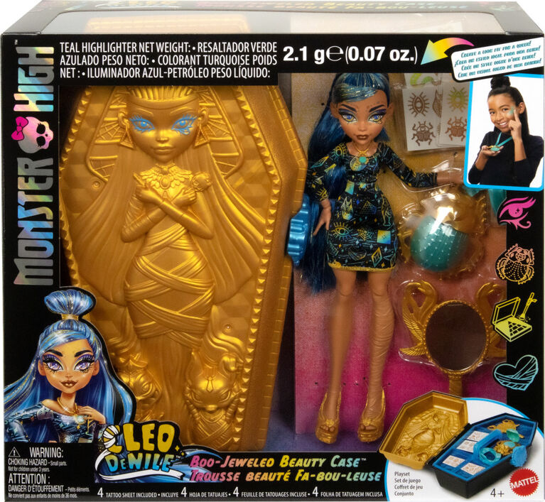 Monster High Cleo De Nile Doll and Boo-Jeweled Beauty Case with Accessories