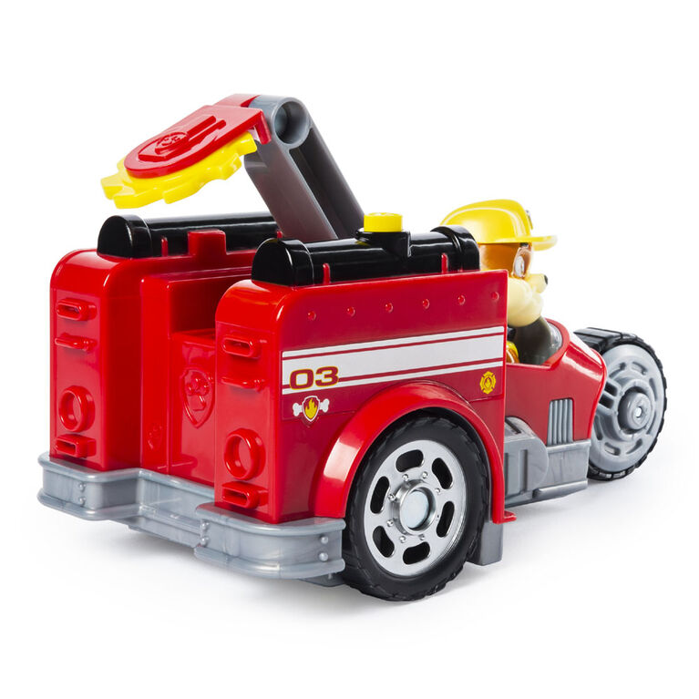 PAW Patrol, Marshall Split-Second 2-in-1 Transforming Fire Truck Vehicle with 2 Collectible Figures