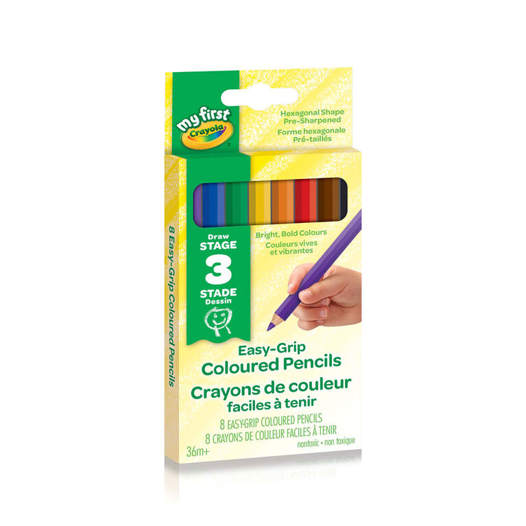 8 crayons de couleur à prise facile Crayola My First