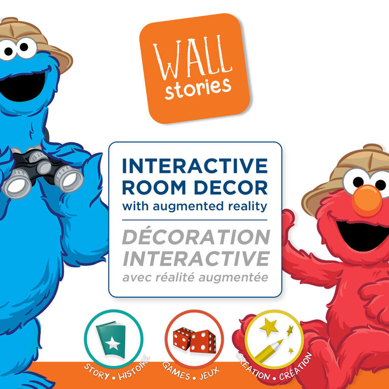 Wall Stories autocollants muraux pour enfants - Découvrir les chiffres -  Autocollants muraux interactifs pour chambre d'enfants - Grand autocollant  mural avec application de jeu et d'activité gratuite