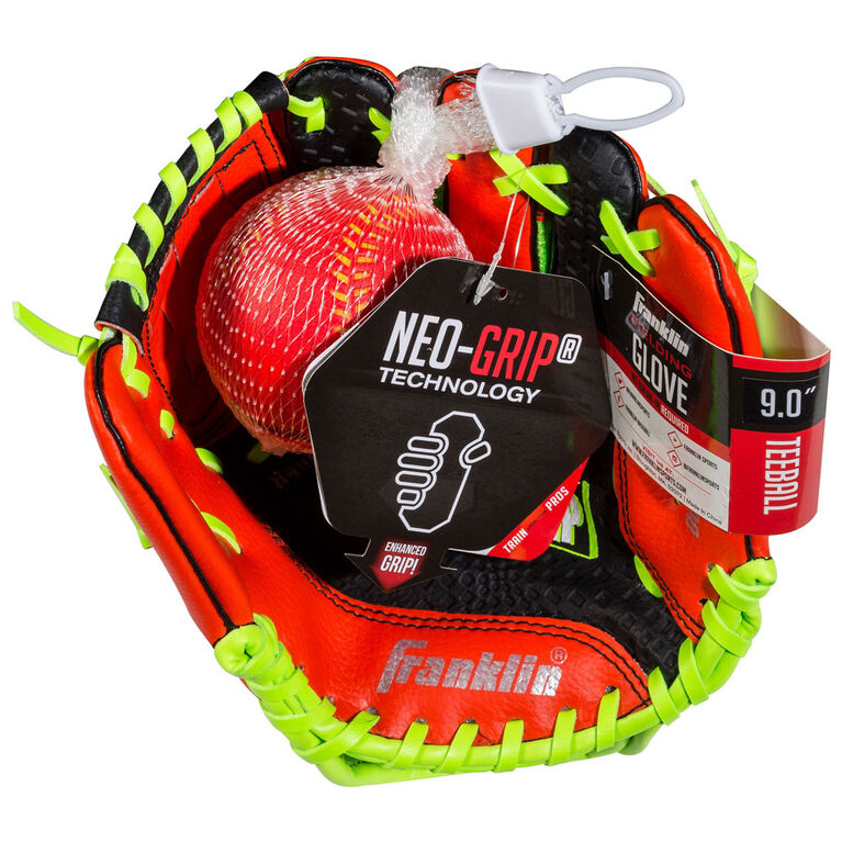 Franklin Sports 9 Inch Red Neo Grip Ball and Glove