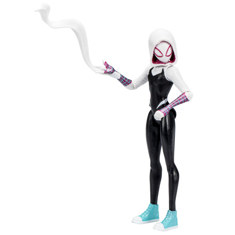 Marvel Spider-Man: Across the Spider-Verse, figurine Spider-Gwen de 15 cm avec accessoire, jouet pour enfants à partir de 4 ans