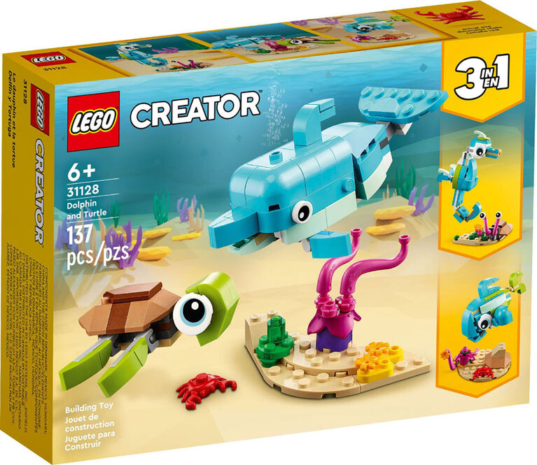 LEGO Creator 3in1 Dolphin and Turtle 31128 Building Kit (137 Pieces)