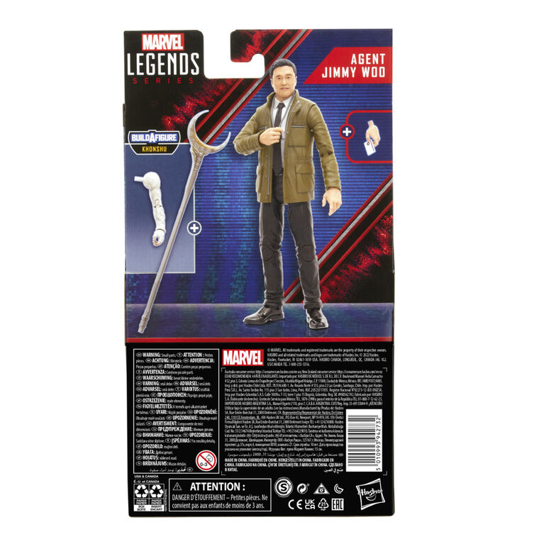 Marvel Legends Series, Wandavision, figurine de collection Agent Jimmy Woo de 15 cm MCU Disney+, 2 accessoires et 3 pièces Build-a-Figure