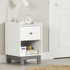 Bebble 1-Drawer Nightstand Gray and White