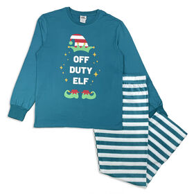 Adult Elf 2 Piece Long Sleeve Pajama Set - Green