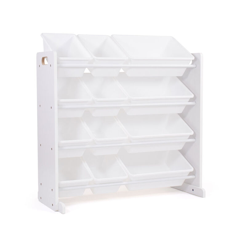 Toy Organizer with 12 Bins, White/White