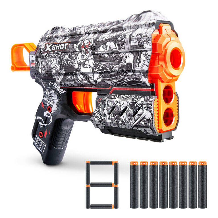 Zuru X-Shot Skins Flux Dart Blaster - Illustration (8 fléchettes)