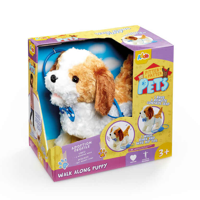 Chiot brun et blanc Pitter Patter Pets Walk Along. - Notre exclusivité - Édition anglaise