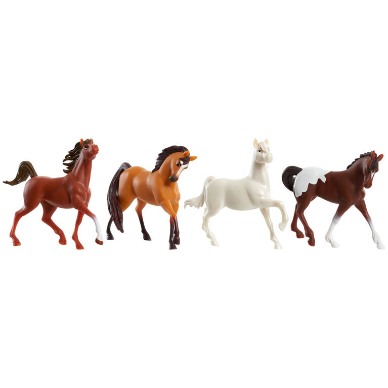 Ensemble de 4 Chevaux DreamWorks Spirit Riding Free A Collectionner