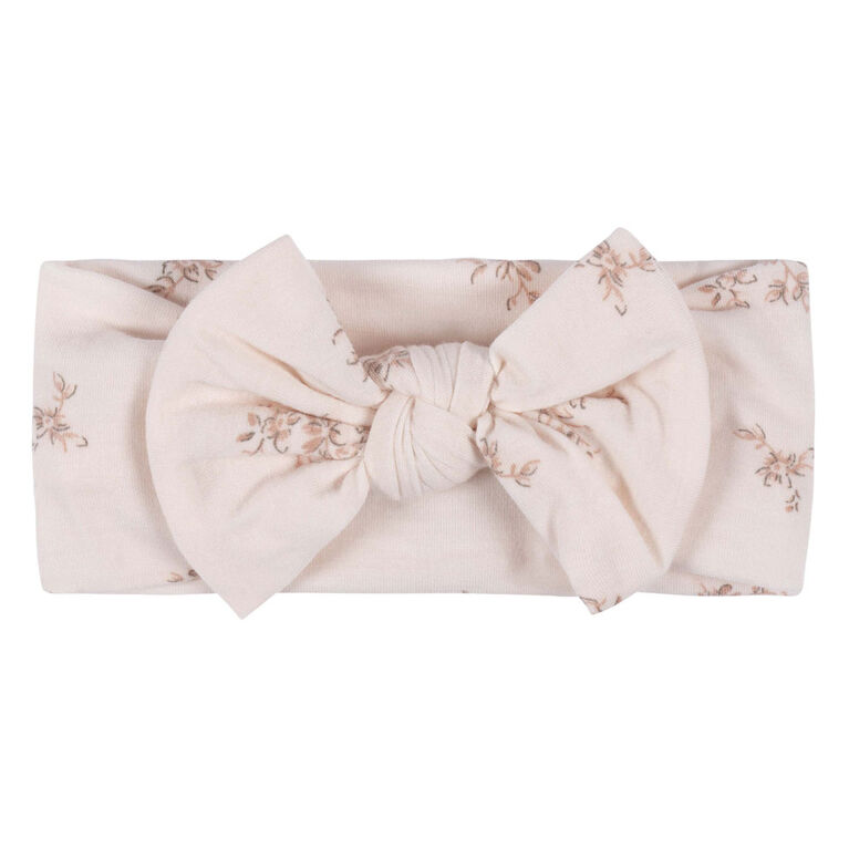 Just Born  - 2 piece Swaddle Blanket+Headband Pink Floral