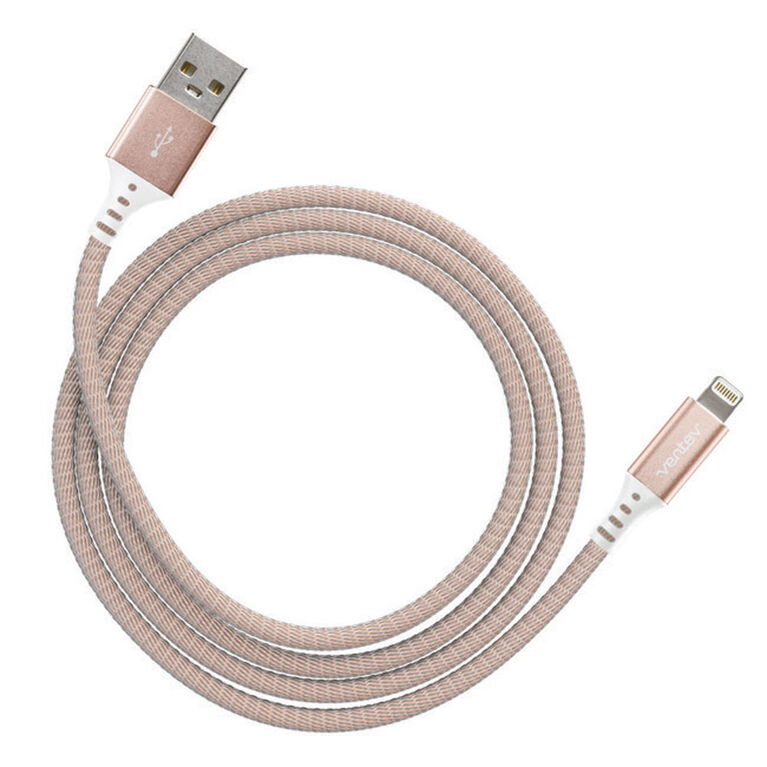 Ventev 554609 Charge/Sync Metallic Cable Lightning 4ft Rose Gold