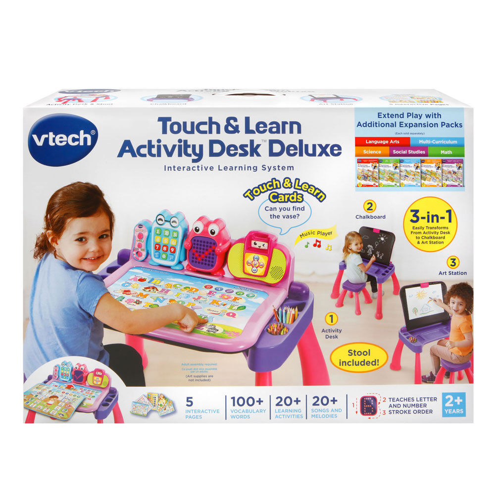 vtech touch learn activity desk deluxe pink