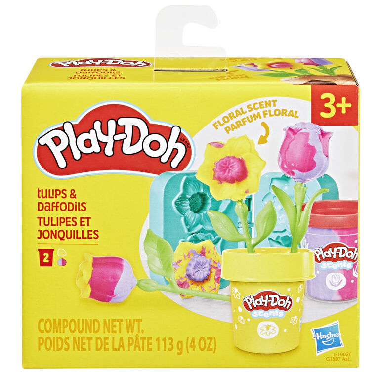Play-Doh Tulipes et jonquilles, coffret de pâte à modeler, loisirs créatifs