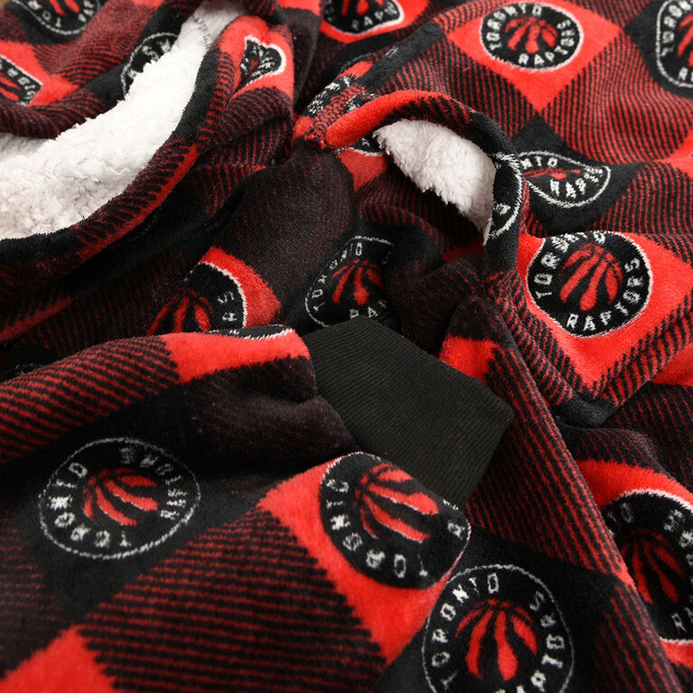 Couverture portable surdimensionn&eacute;e &agrave; capuchon en sherpa des Raptors de Toronto de la NBA, taille unique