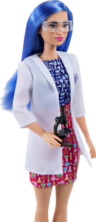 Barbie-Poupée Barbie Scientifique, cheveux bleus, 3cm