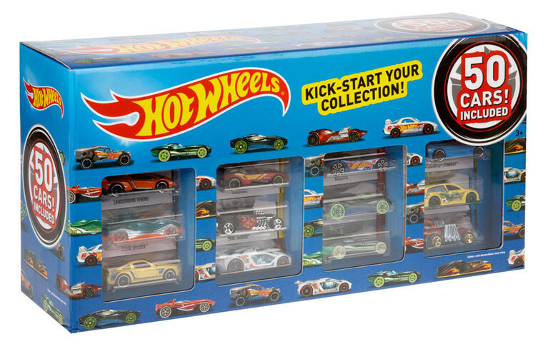 Hot Wheels - Coffret de 50 véhicules - Les styles peuvent varier