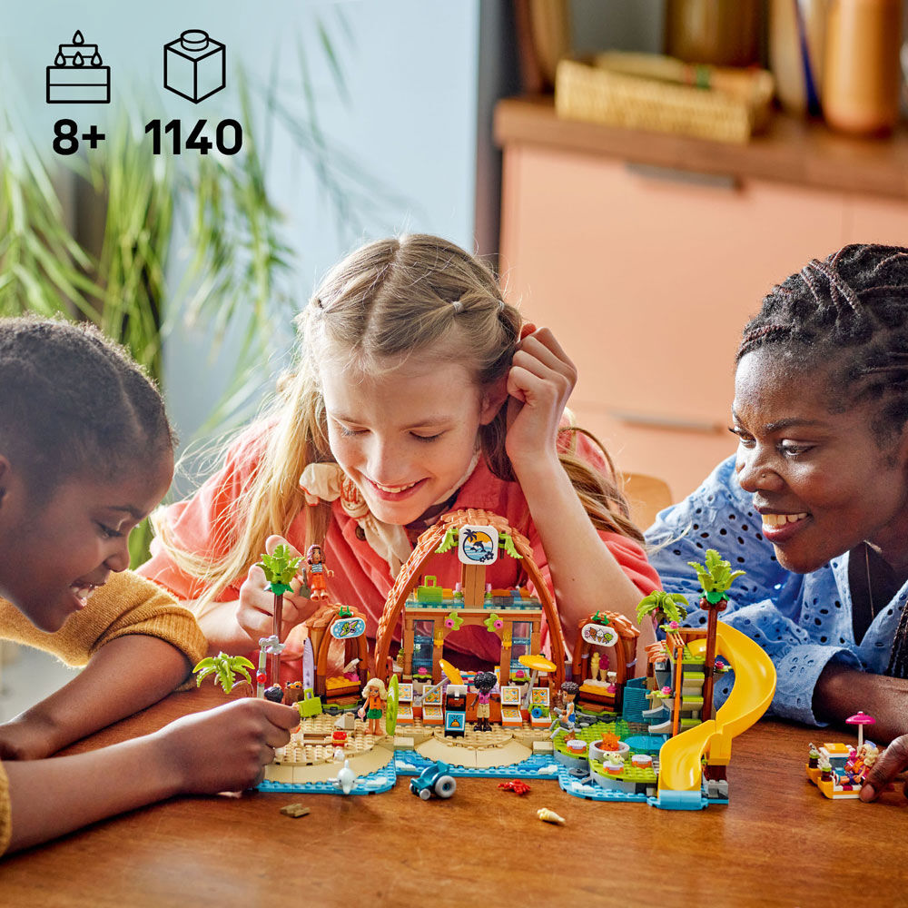 LEGO Friends Family Vacation Beach Resort Pretend Play Building Toy for Girls & Boys, 8+ - 42673