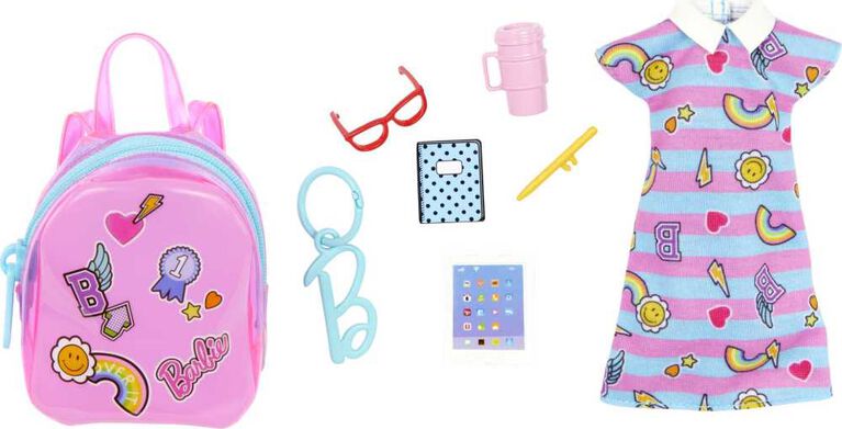 Barbie Clothes, Deluxe Bag with School Outfit and Themed Accessories