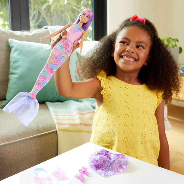 Barbie Doll Fantasy Fashion Pack with Accessories Including Mermaid Tail, Fairy Wings, & Necklaces