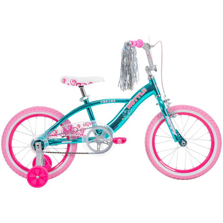 Huffy N Style, 16-inch Bike Teal Chrome and Pink