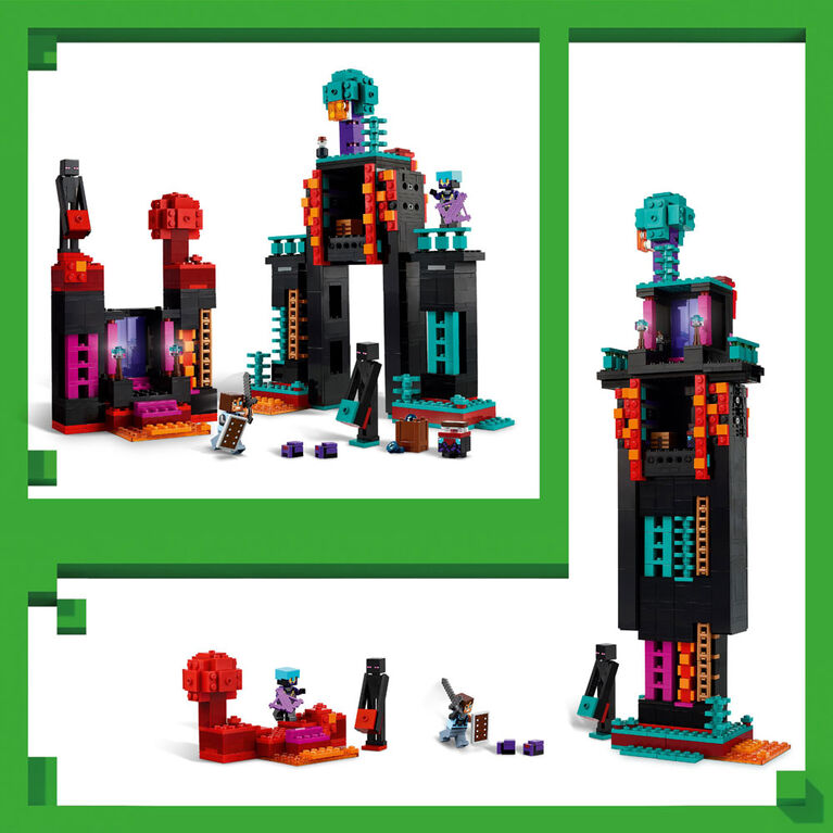 LEGO Minecraft The Enderman Tower Building Toy for Boys, Girls, and Gamers Ages 9+ - 21279