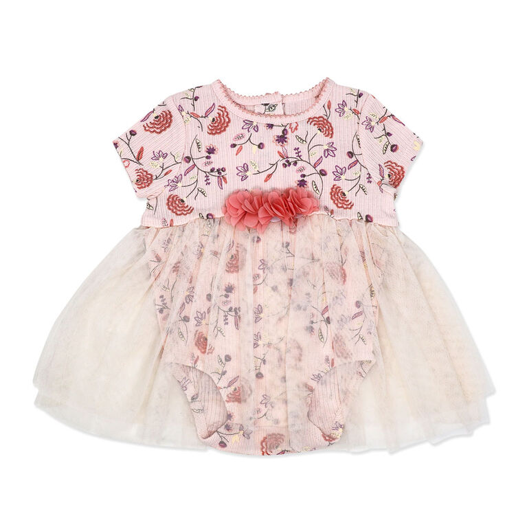 Baby Mode Ensemble barboteuse tutu 2 pi&egrave;ces : rose floral 12 mois